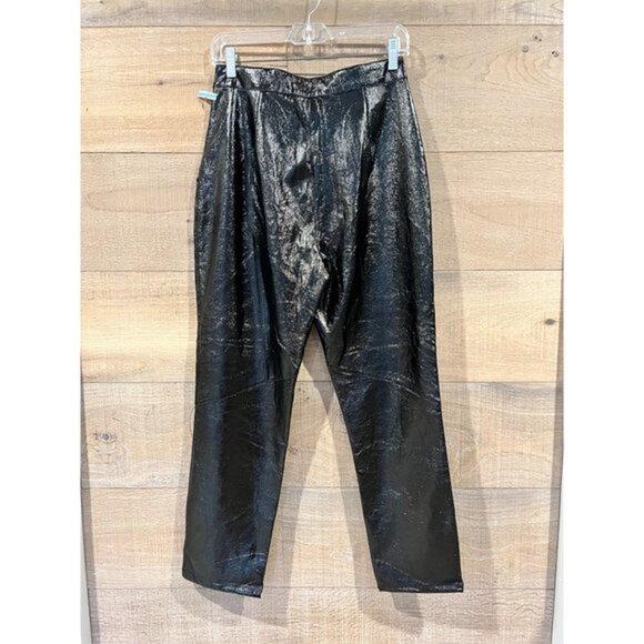 NWOT TOPSHOP black faux patent leather pants treasures size 6 - Picture 3 of 7